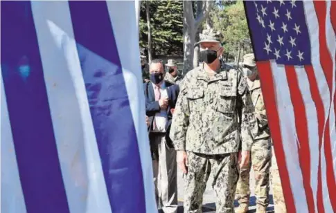  ?? US NAVY ?? El comandante del Comando Sur de EE.UU., Craig Faller, en una instalació­n militar uruguaya el 7 de abril