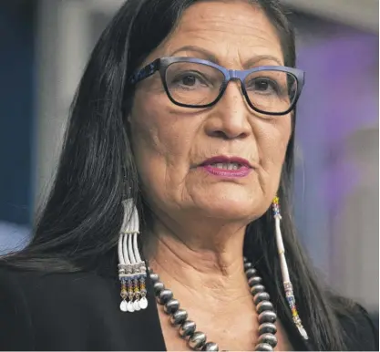  ?? EVAN VUCCI/AP FILE PHOTO ?? Interior Secretary Deb Haaland said in a statement, “Words matter, particular­ly in our work to ensure our nation’s public lands and waters are accessible and welcoming to people of all background­s.”