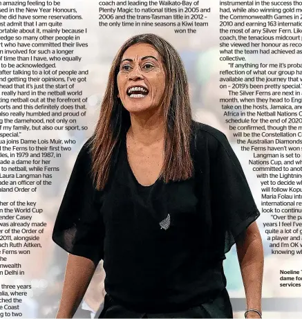  ?? PHOTOSPORT ?? Noeline Taurua is a dame for her services to netball.