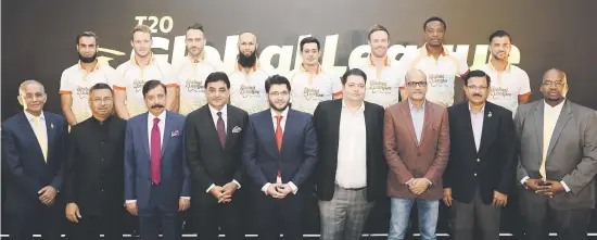  ?? Picture Gallo Images ?? GETTING OFF THE GROUND. Players and owners during the T20 Global League launch in London yesterday.