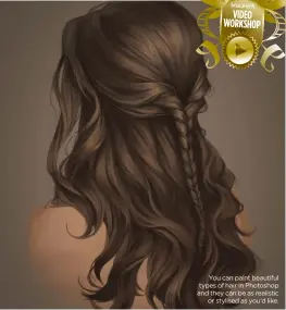  ??  ?? You can paint beautiful types of hair in Photoshop and they can be as realistic
or stylised as you’d like.