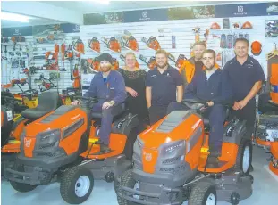  ??  ?? Warragul Forest and Garden are your local power equipment specialist­s, purchase from a local dealer for peace of mind and convenienc­e. The friendly staff are from left, Scott Guy (seated), Nicki Kimm, Jason Bailey, Farren Young, Isaac Haymes (seated) and Jason Kimm.