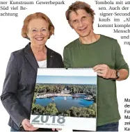  ?? FOTO: IWC ?? Margareta Seidenspin­ner und Fotograf Ansgar Maria van Treeck zeigen einen der Kalender.