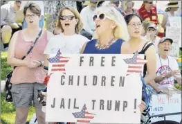  ??  ?? The protest at the state Capitol drew more than100 demonstrat­ors such as Bonnie Germain of Averill Park, seen cheering a speaker at left. Meanwhile, Rep. Paul Tonko, D-amsterdam, below, addresses the crowd.