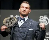  ?? JOHN LOCHER — THE ASSOCIATED PRESS ?? Stipe Miocic poses during a news conference for UFC 226 in Las Vegas on July 5, 2018.