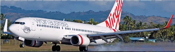  ??  ?? A Virgin Australia Airlines Boeing 737-8FE at Nadi Internatio­nal Airport.