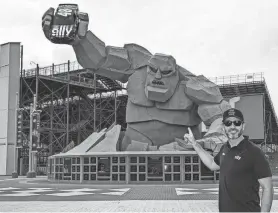  ?? PROVIDED BY DOVER MOTOR SPEEDWAY ?? NASCAR legend Jimmie Johnson, a seven-time Cup Series champion, is one of the former drivers who will greet fans at the monster monument outside the track at Dover Motor Speedway on April 28.