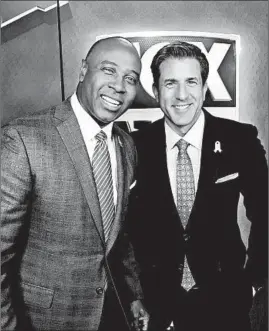  ?? FOX SPORTS ?? Fox Sports announcers Charles Davis, left, and Kevin Burkhardt will call Sunday’s BearsPacke­rs game, assuming Burkhardt gets his voice back.