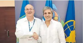  ?? ?? Asamblea del BID. Luis Caputo ayer con Ilan Goldfajn, titular del BID.