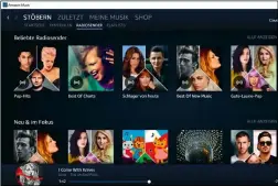  ??  ?? Amazon Music Unlimited liefert Musik nach Stimmungen. Nutzer können auch ein automatisc­hes Radio starten, das auf dem eigenem Geschmack basiert.