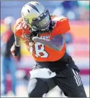  ?? Butch Dill ?? The Associated Press Outside linebacker Shaquem Griffin of Central Florida runs drills Tuesday during the South’s team practice in Mobile, Ala., for Saturday’s Senior Bowl.