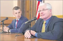  ?? David Eggert The Associated Press ?? Michigan Senate Majority Leader Mike Shirkey, R-clarklake, right, and House Speaker Lee Chatfield, R-levering, were summoned to the Oval Office on Friday.