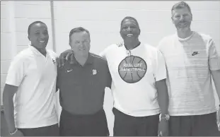  ?? Gwinnett Daily Post ?? David Boyd (second from left) poses with fellow coaching greats Sharman White, Doug Lipscomb and Jesse Mcmillan in 2018.