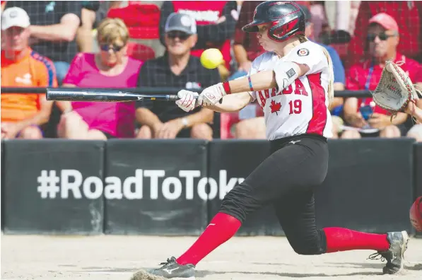  ?? GERRY KAHRMANN FILES ?? Victoria infielder Emma Entzminger said being named to Team Canada on Wednesday made it `a pretty incredible day.