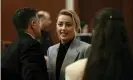  ?? Photograph: Reuters ?? Amber Heard looks on inside the courtroom on 12 April.