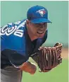  ?? OMAR RAWLINGS/GETTY IMAGES ?? Sam Gaviglio gave the Jays 10 outs at Fenway, after getting knocked out early Wednesday.