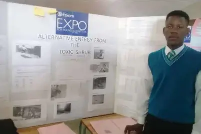  ??  ?? Phemelo Motloba will represent the North West at the Internatio­nal Science Fair.