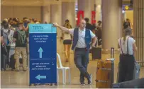  ??  ?? A TEST&GO employee at Ben-Gurion Airport last week. (Yossi Aloni/Flash90)