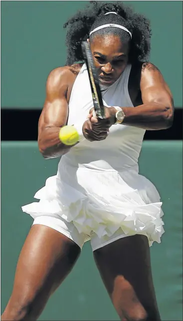  ?? Picture: REUTERS ?? ON TRACK: Serena Williams is determined to continue her Wimbledon Grand Slam success with a follow-up win at the US Open at Flushing Meadows from Monday