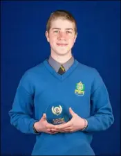  ??  ?? De La Salle Awards winners, Peter McGuinness George Moore Scholarshi­p, Senior Student of the Year, Adam Plunkett Best Leaving Cert Results, Martin Brennan Perpetual Trophy Winner, Ronan Cotter TY Academic Excellence Award and Fiachra Mc Cormick U16 Badminton.