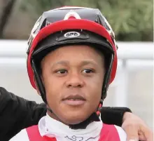  ??  ?? MUZI YENI rides Rock Pigeon, who runs in Race 7 over 1400m at the Vaal tomorrow.