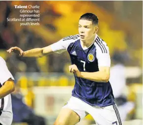  ??  ?? Talent Charlie Gilmour has represente­d Scotland at different youth levels