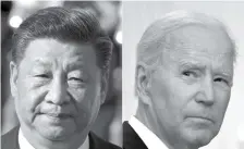  ?? NICOLAS ASFOURI AND NICHOLAS KAMM/AFP ?? Xi Jinping
Joe Biden