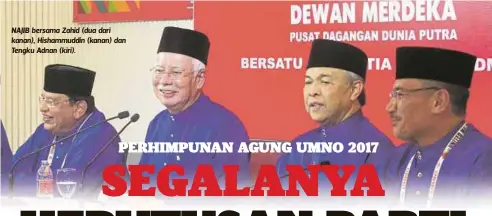  ??  ?? NAJIB bersama Zahid (dua dari kanan), Hishammudd­in (kanan) dan Tengku Adnan (kiri).