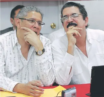  ?? FOTO: EL HERALDO ?? Esdras Amado López y Manuel Zelaya mantienen buenas relaciones a pesar de las medidas.