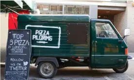  ?? Photograph: Richard Splash/Alamy ?? A Pizza Pilgrims van in London before the lockdown.