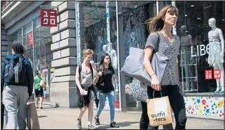  ??  ?? High streets saw their biggest quarterly fall in seven years as shoppers economised