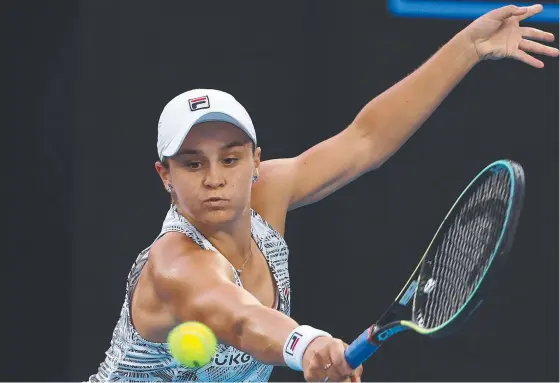  ?? ?? Australian Ash Barty advanced to the AO quarter-finals with a straight sets win over American Amanda Anisimova. Pictures: Michael Klein.