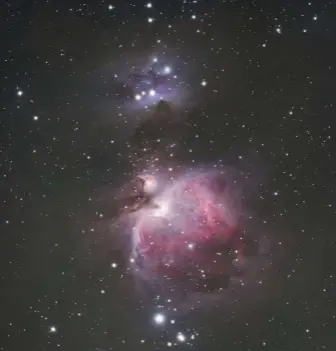  ??  ?? ▲ The Orion Nebula, M42, as captured by the Altair 70 EDT-F paired with an Atik 460EX camera, using 3 hours 42 minutes of mixedlengt­h exposures