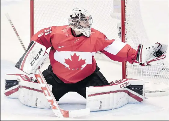  ?? — THE CANADIAN PRESS FILES ?? Carey Price, who played all but one of Canada’s six games in the Olympics, will miss at least two games to injury.