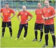  ?? FOTO: HORST HÖRGER ?? Sie führen das neue Team des SSV Ulm durch die Saison 2018/19. (von rechts), Trainer Holger Bachthaler, Co-Trainer Herbert Sailer, Co-Trainer Sven Ackermann und Holger Betz