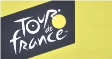  ?? — AFP photo • See Page 19 for story ?? This file photo taken on July 3, 2019 shows the logo of the Tour de France in Brussels centre, prior to the start of the 106th edition of the race. The Tour de France will be raced from Aug 29 to Sept 20 this year, organisers announced on Wednesday, postponing the race originally slated to start on June 27 due to the coronaviru­s lockdown.