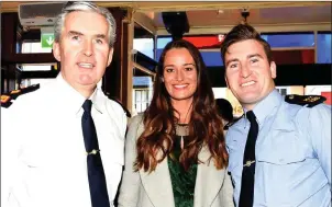  ?? Photo by Michelle Cooper Galvin ?? Supt. Flor Murphy with Margaret and Garda Mike Milner enjoying the Coffee Morning in aid of Strictly Come Dancing in Reidy’s, Main Street, Killarney.