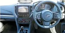  ??  ?? Quality has been lifted in the cabin as well. New model gains Subaru’s twincamera Eyesight active safety technology.