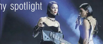  ?? PHOTO: TNS ?? Girls’ night . . . St. Vincent, left, and Dua Lipa perform during the 61st Grammy Awards at Staples Centre in Los Angeles yesterday.