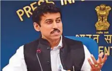  ?? PTI ?? R. S. Rathore expects TOPS programme to bear fruit in Tokyo.