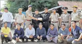  ??  ?? The seven Mynanmar nationals had been held at Silchar Central Jail in Assam since July 2012, after they were arrested for violation of the Foreigners Act. SPECIAL ARRANGEMEN­T
