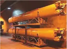  ?? Courtesy: Twitter ?? Missiles stacked at Iran’s third undergroun­d ballistic missile factory built by the elite Revolution­ary Guards.