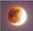  ?? SOURCE: NASA ?? Artist’s enhancemen­t of a full eclipsed moon. Early Wednesday morning will be the last “super blue blood moon” until 2037.