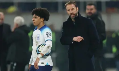  ?? ?? Gareth Southgate said Rico Lewis ‘should be very proud’ after his England debut. Photograph: Alex Grimm/Getty Images