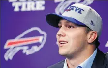 ?? JEFFREY T. BARNES/AP PHOTO ?? The Buffalo Bills upset many of their fans when they selected Josh Allen with their first-round draft pick.