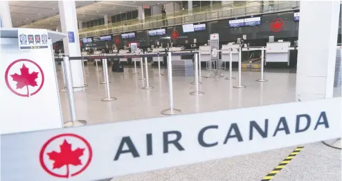  ?? Paul Chiason / the cana dian pres files ?? Air Canada’s shares have lost 70 per cent of their value since Jan. 1 in large part due to the coronaviru­s crisis.