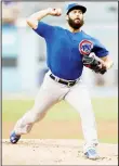  ??  ?? In this file photo, Jake Arrieta #49 of the Chicago Cubs pitches in the first inning against Los Angeles Dodgers in Game Three of the National League Championsh­ip Series at Dodger Stadium on Oct 18, in Los
Angeles, California. (AFP)