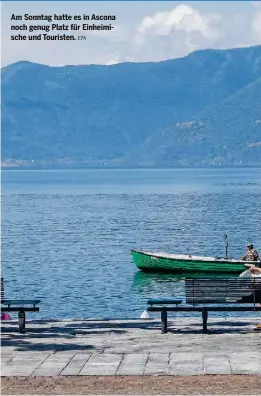  ?? EPA ?? Am Sonntag hatte es in Ascona noch genug Platz für Einheimisc­he und Touristen.