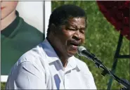  ?? PHOTO BY CHRIS PIZZELLO — INVISION — AP, FILE ?? In this file photo, singer Jerry Lawson performs the song “Lay Down” at a life celebratio­n and statue unveiling for the late actor Anton Yelchin at Hollywood Forever Cemetery in Los Angeles. Lawson, for four decades the lead singer of cult favorite acapella group the Persuasion­s, has died. Longtime friend Rip Rense says Lawson died Wednesday in Phoenix after a long illness. He was 75.