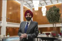  ?? JACQUELYN MARTIN — THE ASSOCIATED PRESS ?? World Bank President Ajay Banga poses for a portrait after an interview with The Associated Press, Tuesday, April 16, 2024, at the World Bank in Washington.